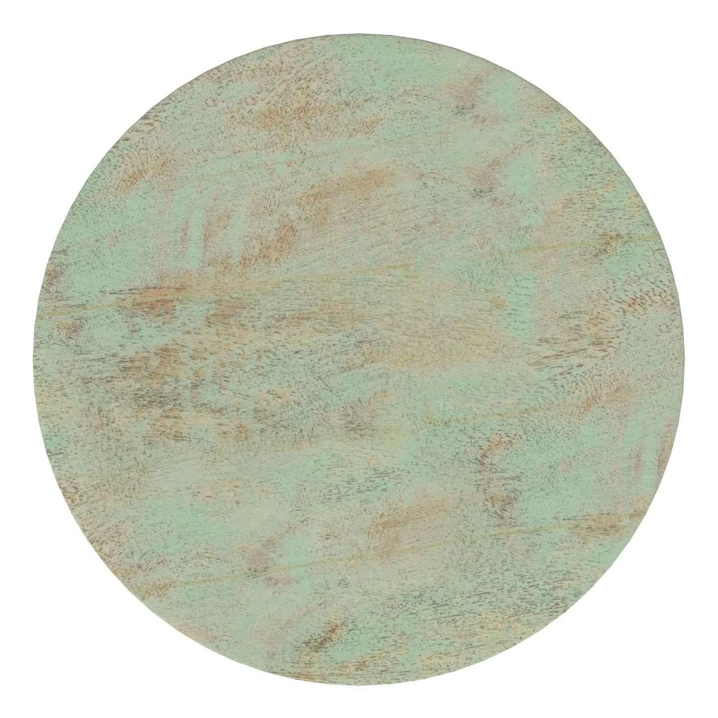Boyd handcrafted accent table round top in distressed teal finish by Unique Piece Furniture on Tampa Home & Garden Store