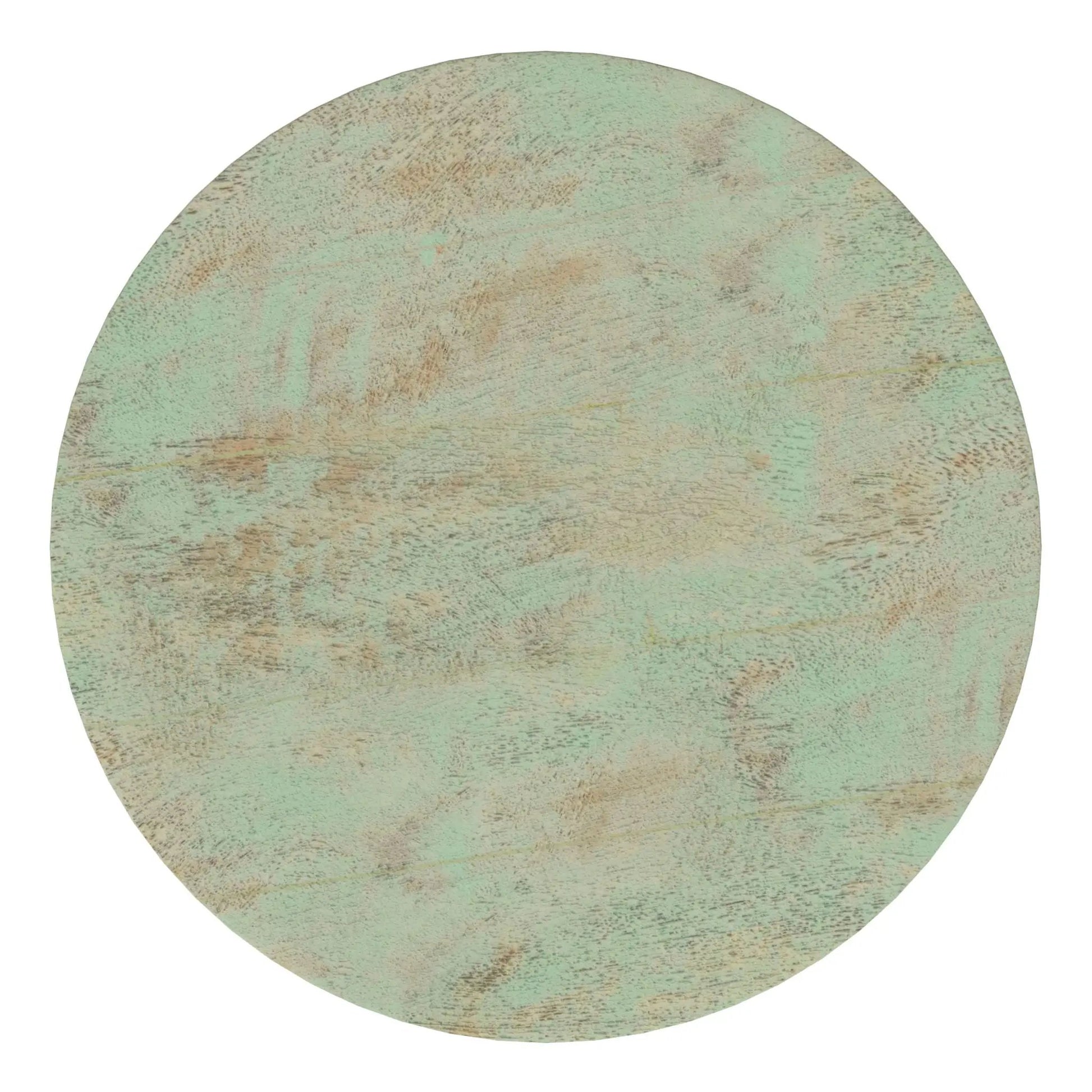 Boyd handcrafted accent table round top in distressed teal finish by Unique Piece Furniture on Tampa Home & Garden Store