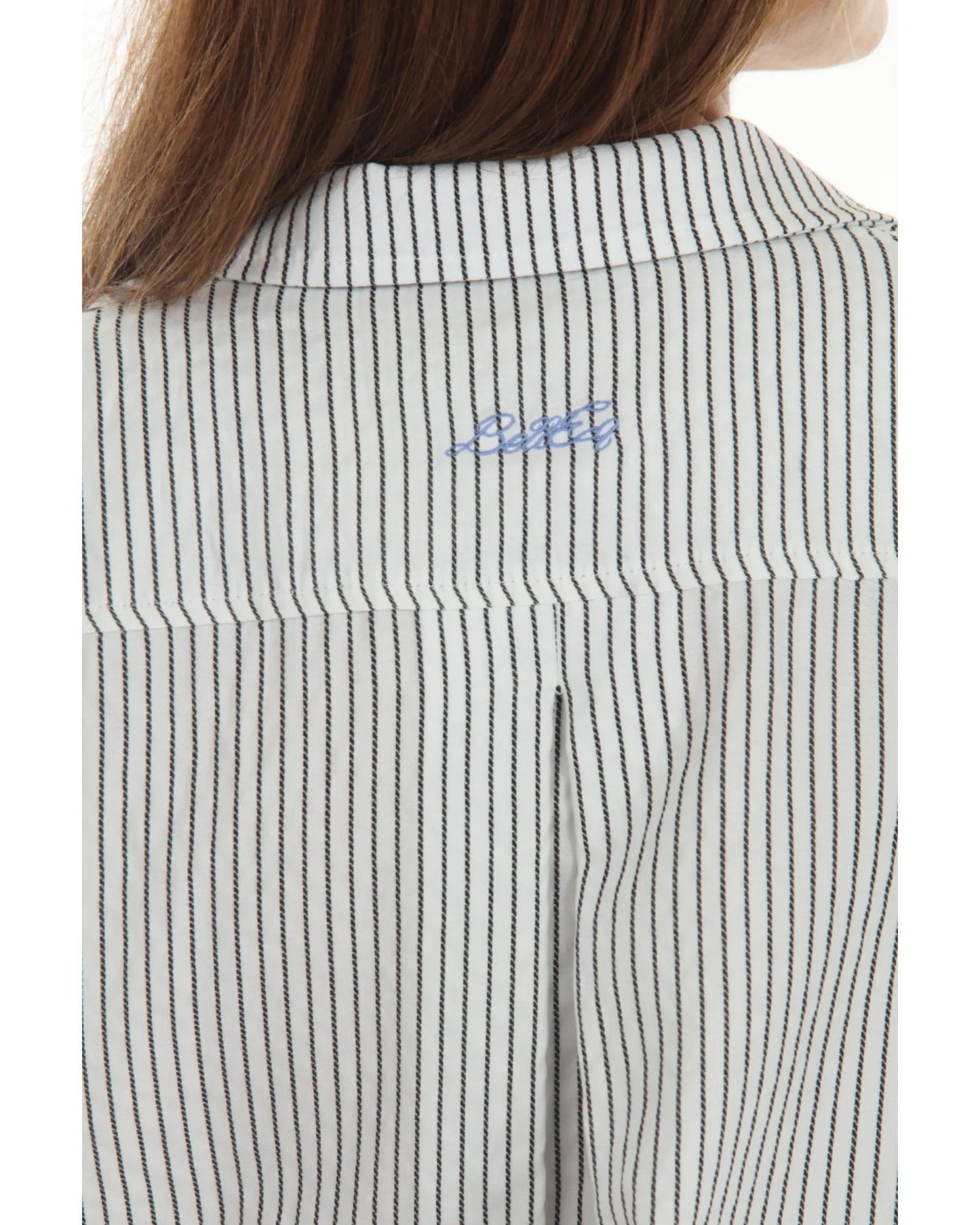 Sundae Womens Ivory And Black Pinstripe Blouse