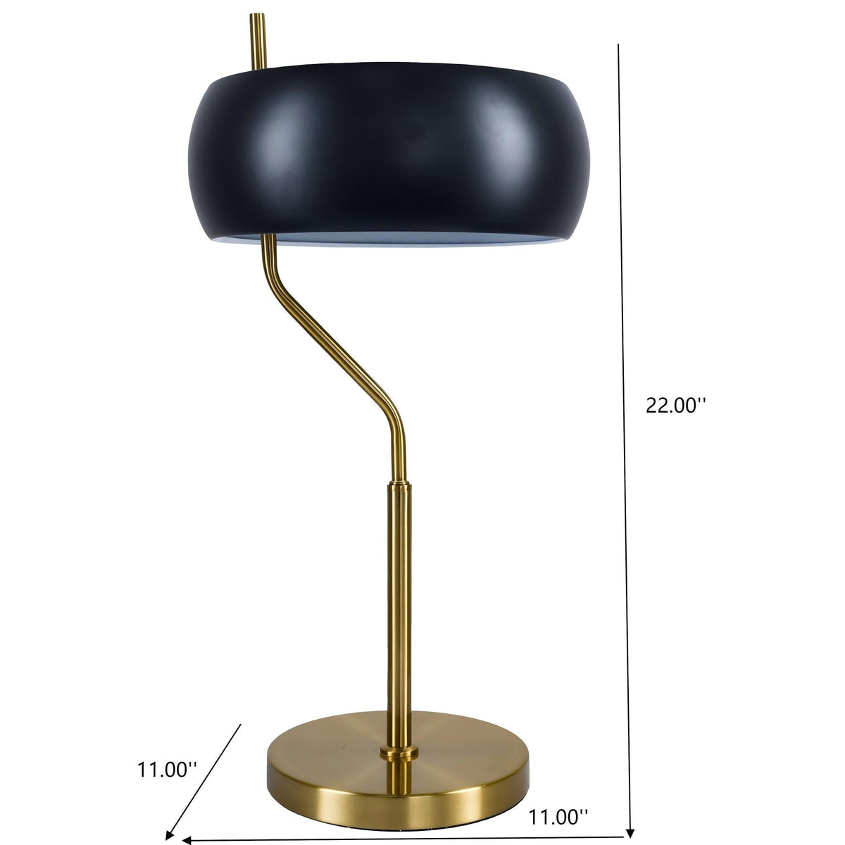 Table lamp with gold metal base and navy bowl shade by HouseOfZazla on Tampa Home & Garden Store