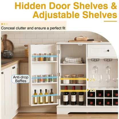 Sideboard Cabinet With Wine Rack and Storage