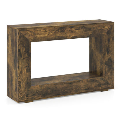 Console Table 47in Farmhouse with 2-Tier Storage Shelf, DirectDeals, dark wood finish on Tampa Home & Garden Store