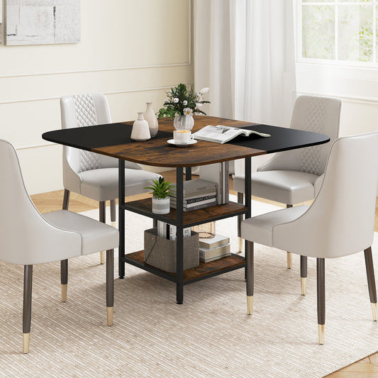 47.5 inch Modern Dining Table Square Kitchen Table with Mix-colored Tabletop - Tampa Home & Garden Store