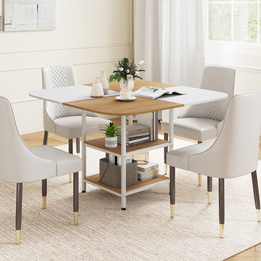 47.5 inch Modern Dining Table Square Kitchen Table with Mix-colored Tabletop - Tampa Home & Garden Store