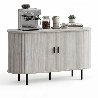 47 inch fluted sideboard buffet cabinet with black metal legs on Tampa Home & Garden Store
