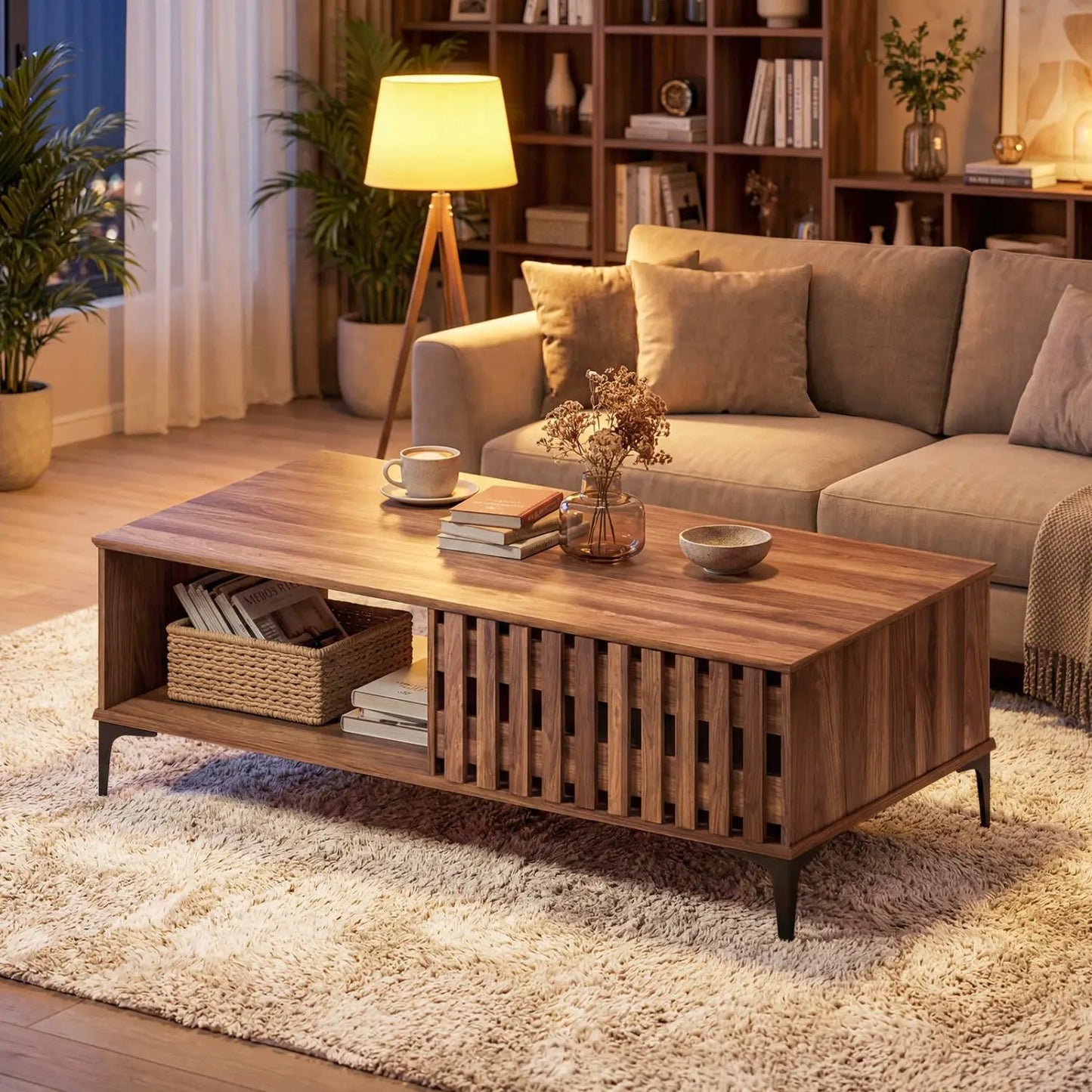 Mid Century Farmhouse Coffee Table 47 Inches