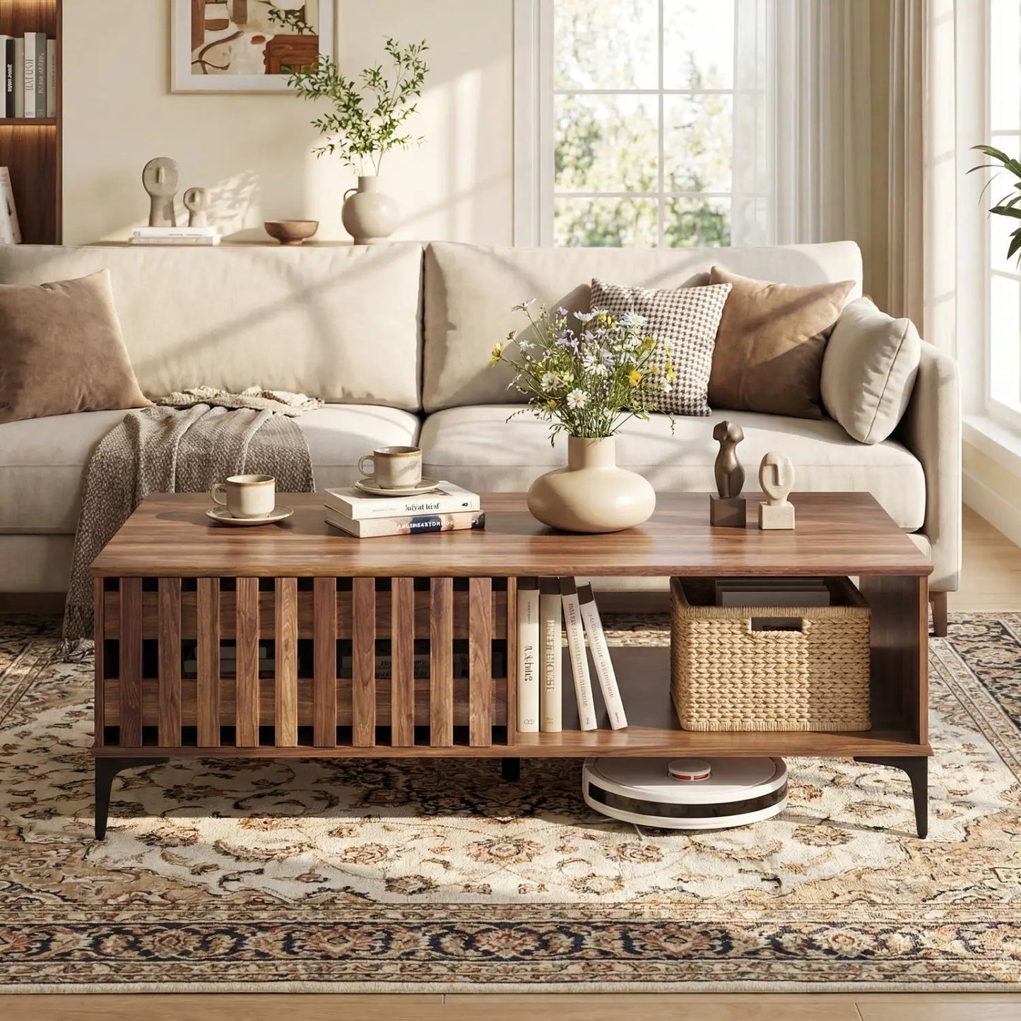 Mid Century Farmhouse Coffee Table 47 Inches