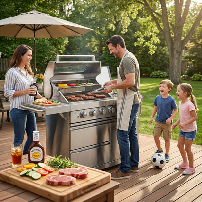 Deluxe 6 Burner Stainless Steel Outdoor Grill