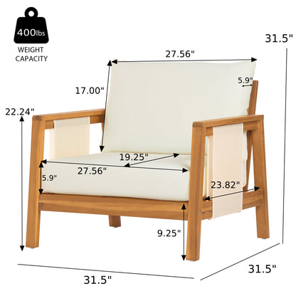Acacia Wood and Textilene Outdoor Club Chair