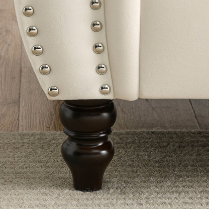 Chesterfield Sofa With Nailhead Trim and Cushions
