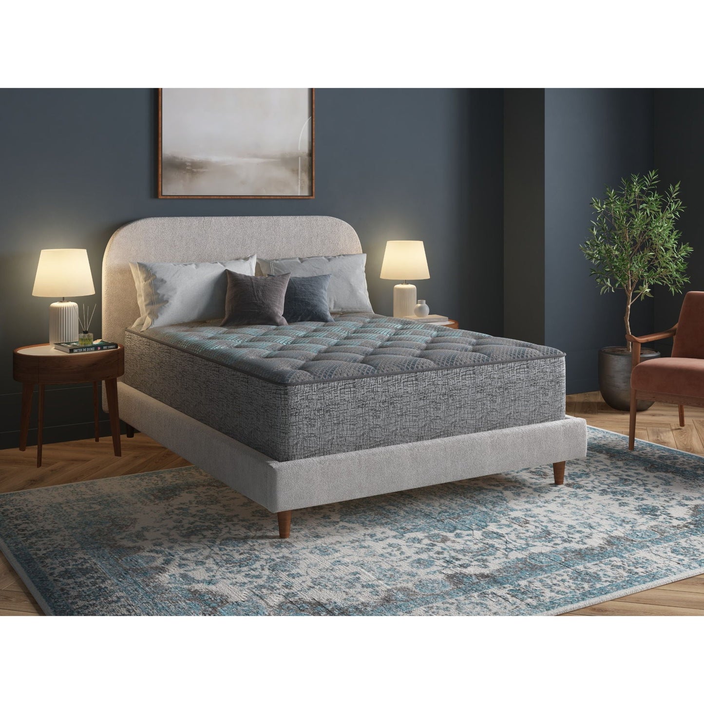 Comfort Care 12-inch Hybrid Euro Top Mattress Twin gray/blue pocketed coils by HouseOfZazla on Tampa Home & Garden Store