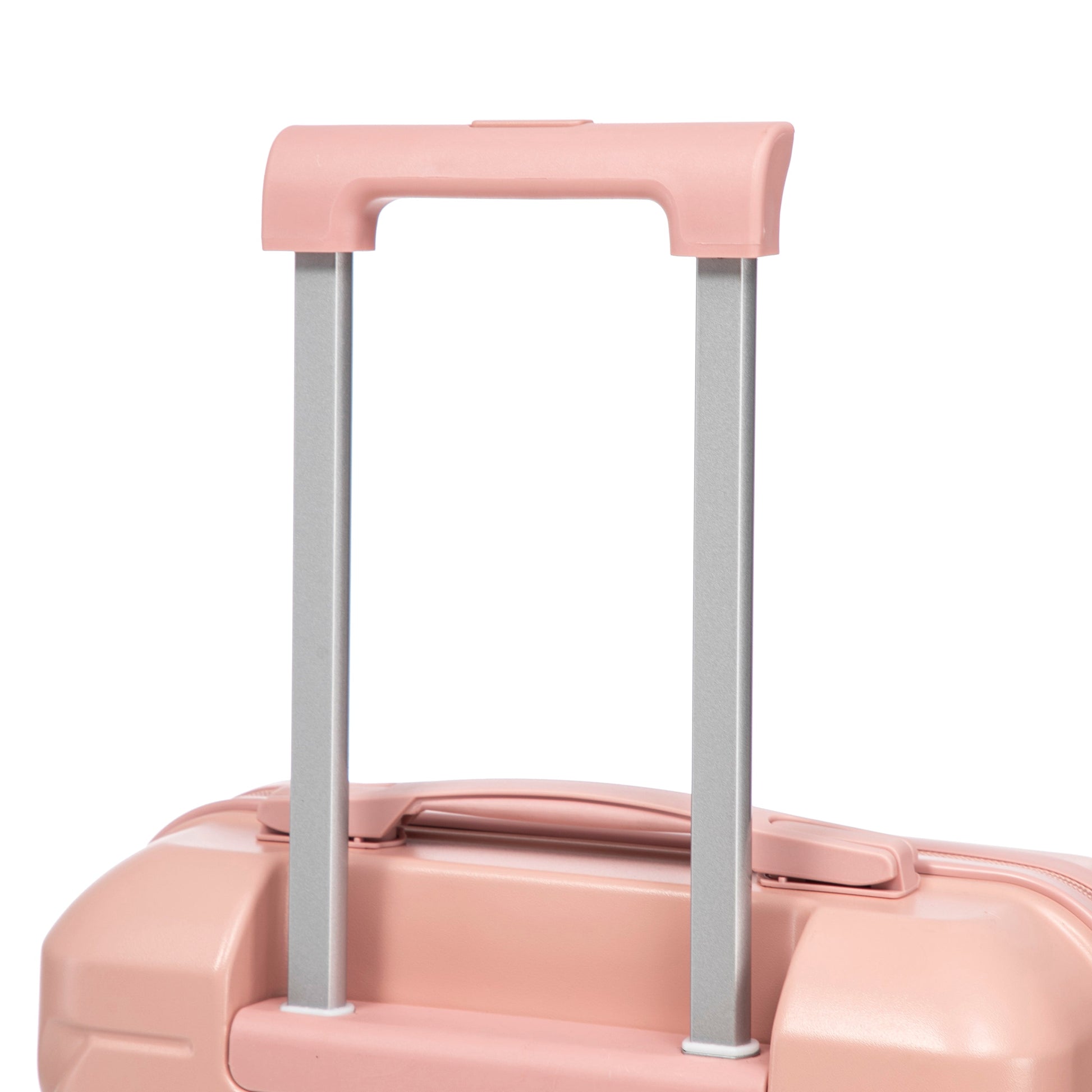 2-piece ABS spinner luggage set pink with silver telescoping handles HouseOfZazla on Tampa Home & Garden Store