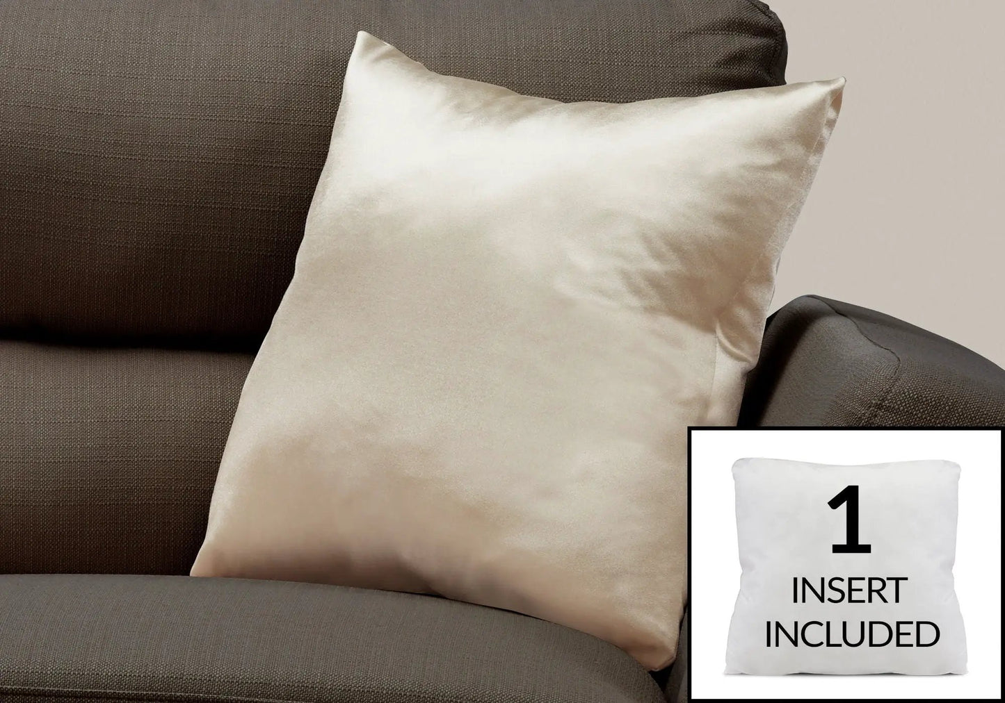 Square beige decorative throw pillow with insert, hypoallergenic, Unique Piece Furniture on Tampa Home & Garden Store