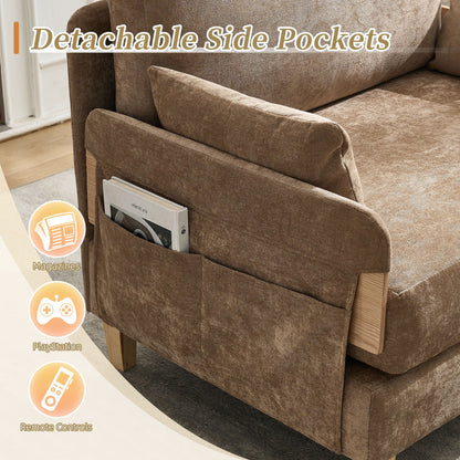 Mid Century Modern 3 Pillow Foldable Sofa Bed