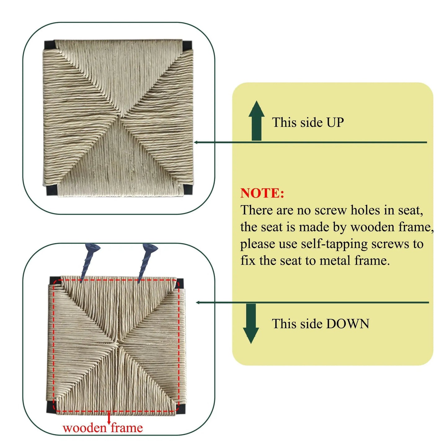 Bar Stools Paper Rope Weave Dining Chairs