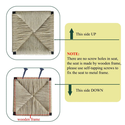 Bar Stools Paper Rope Weave Dining Chairs