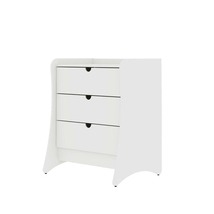 Nightstand with 3 Drawers white finish curved silhouette quiet glide on Tampa Home & Garden Store