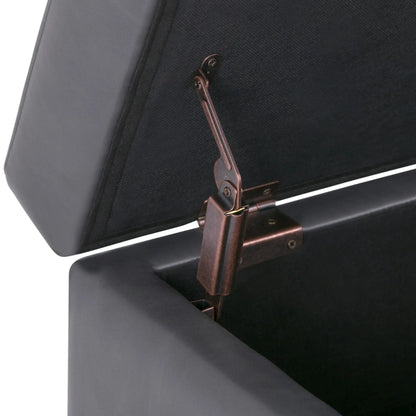 Oregon contemporary storage ottoman bench with tray in dark gray fabric on Tampa Home & Garden Store
