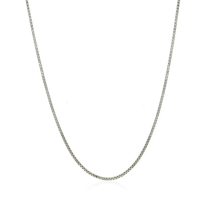 14k white gold classic box chain necklace 1.0mm on Tampa Home & Garden Store