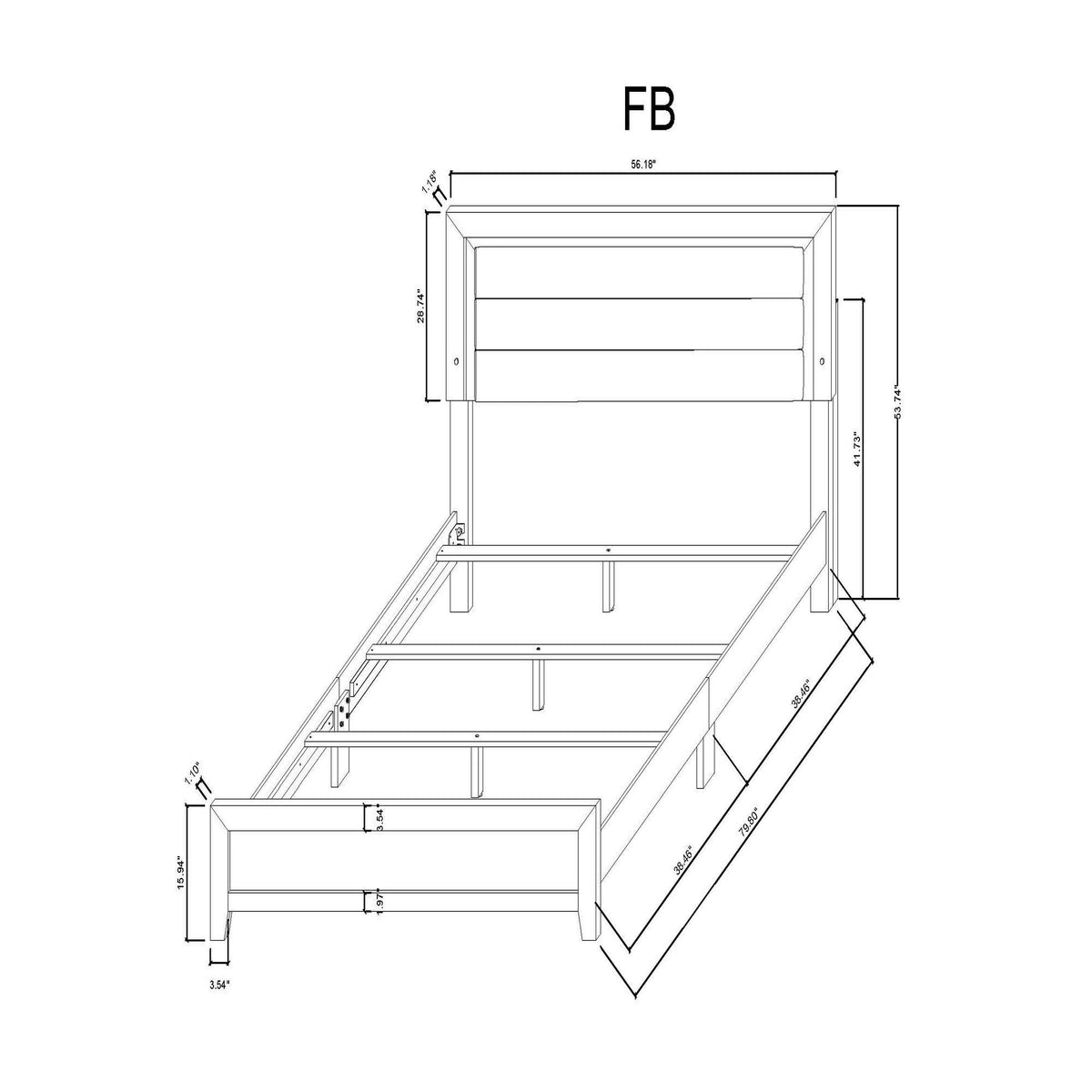 Omoda Bed With LED platform bed blueprint by HouseOfZazla detailing frame and headboard on Tampa Home & Garden Store