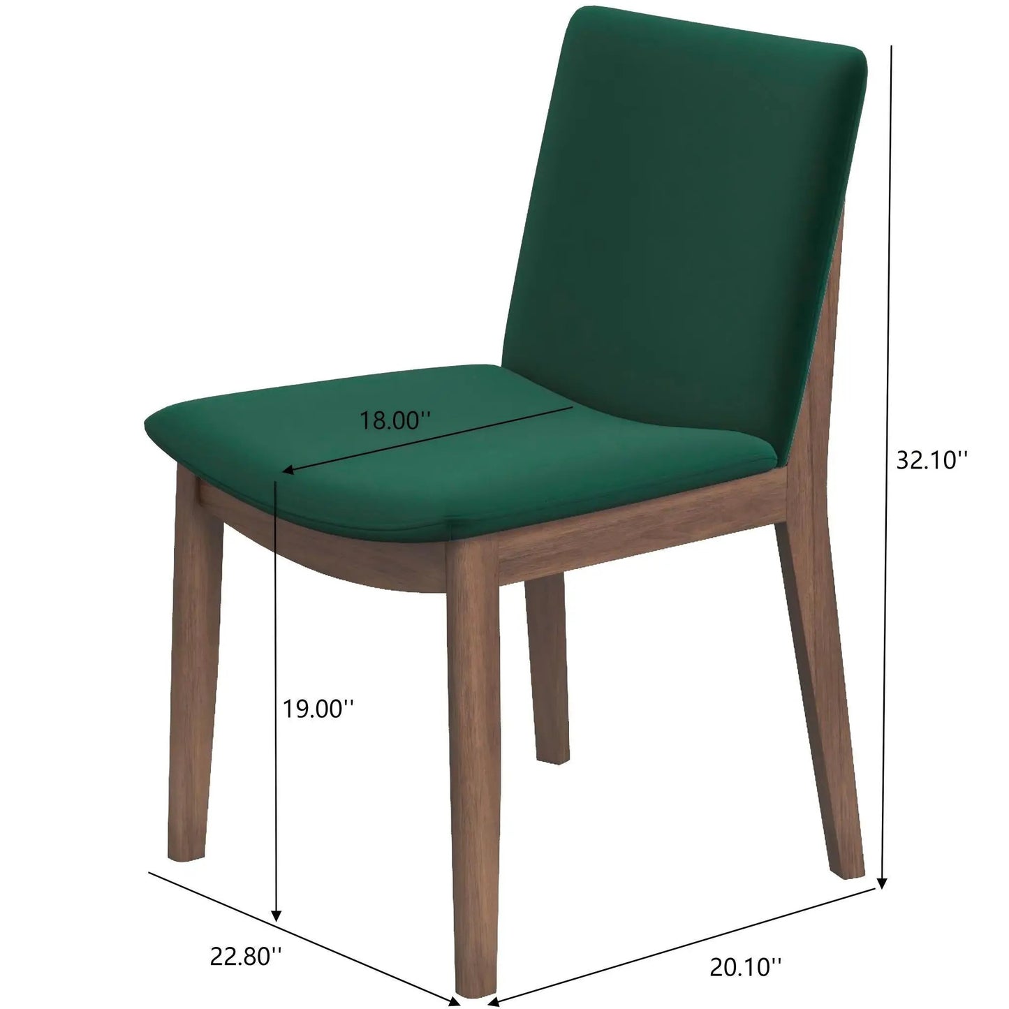 Mid Century Modern Solid Wood Dining Chair Set