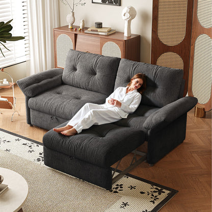 Multifunctional Plush Chenille Sofa and Bed Set