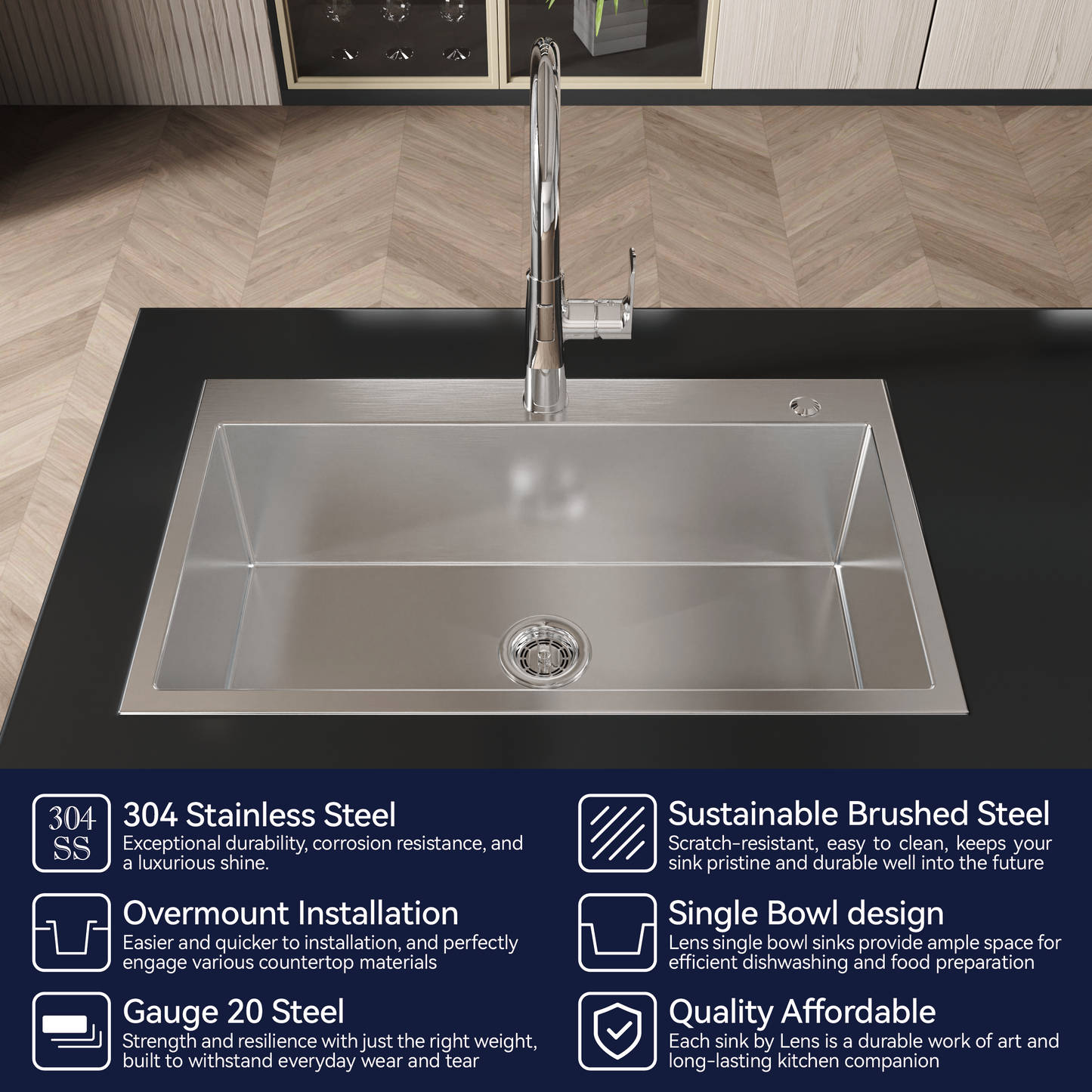 Single Bowl Stainless Steel Kitchen Sink