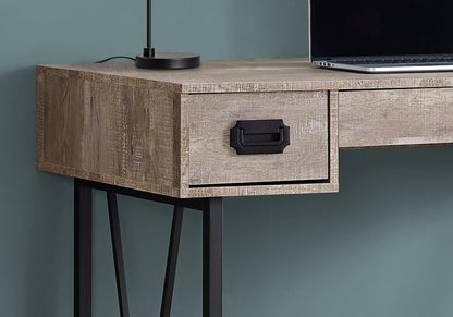 Computer desk for home office by HouseOfZazla with rustic wood finish and storage drawers on Tampa Home & Garden Store