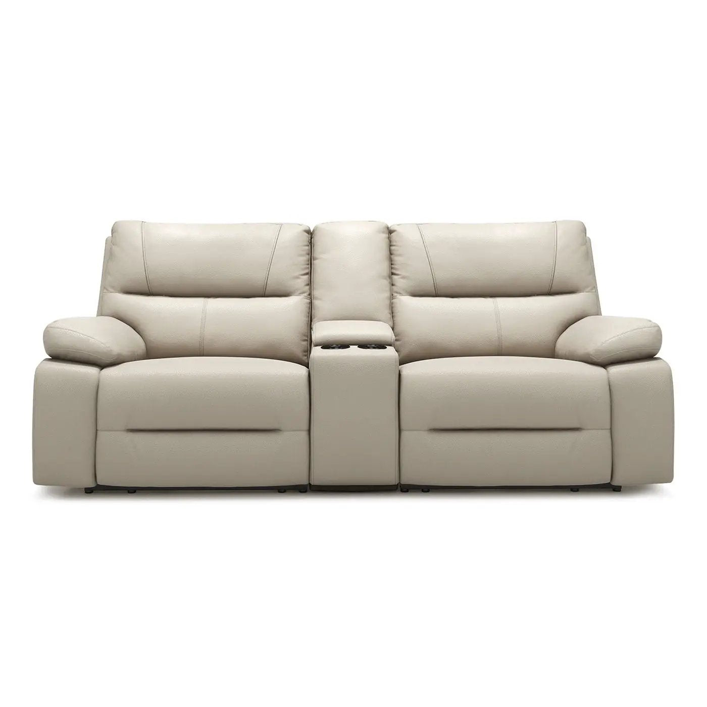 Malibu Modern Power Motion 3 Piece Reclining Loveseat with Cup Holders in Cream Taupe Beige on Tampa Home & Garden Store