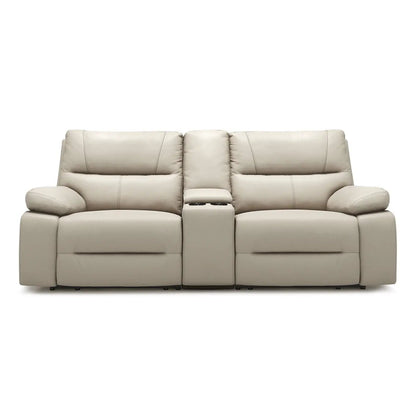 Malibu Modern Power Motion 3 Piece Reclining Loveseat with Cup Holders in Cream Taupe Beige on Tampa Home & Garden Store