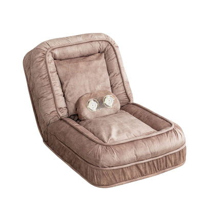 Upholstered massage chair bean bag seat in taupe with 2 massage pillows HouseOfZazla on Tampa Home & Garden Store