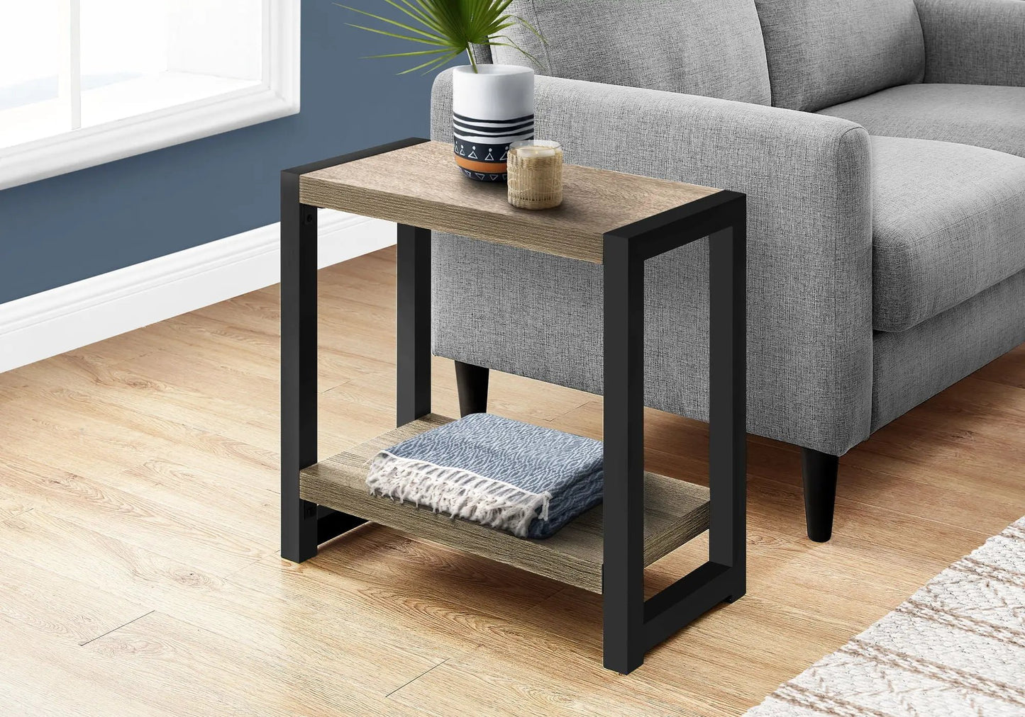 Accent Side Table with Two Tiers in Modern Style