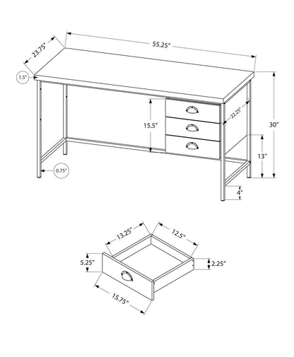 Computer Desk For Home Office with 3 Storage Drawers, contemporary HouseOfZazla desk on Tampa Home & Garden Store
