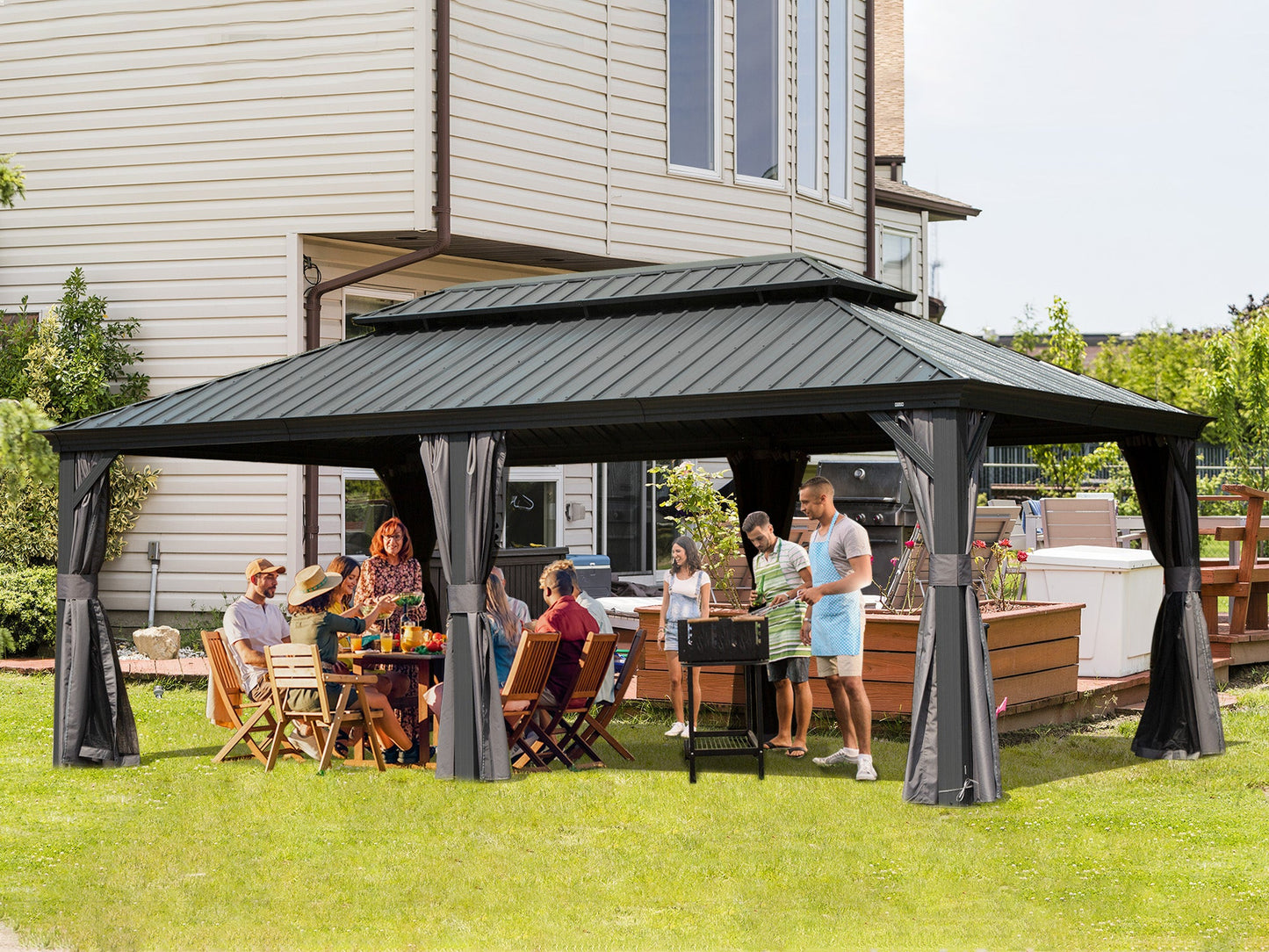 14 By 20 Hardtop Gazebo and Metal Canopy
