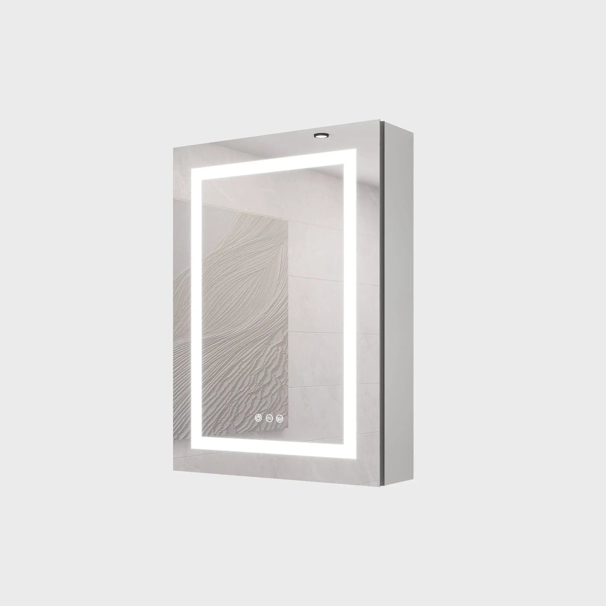 Medicine cabinet 20x28 in wall-mounted with mirror and LED frame in silver by Unique Piece Furniture on Tampa Home & Garden Store
