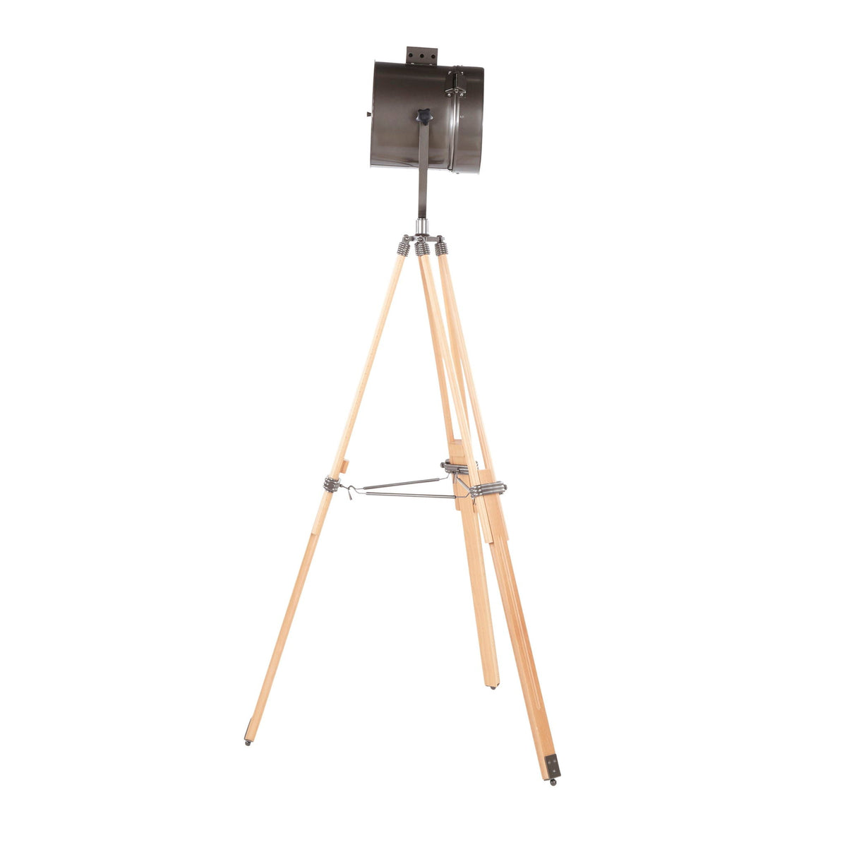 Ahoy Industrial Floor Lamp Natural Antique tripod with dark metal shade by HouseOfZazla on Tampa Home & Garden Store