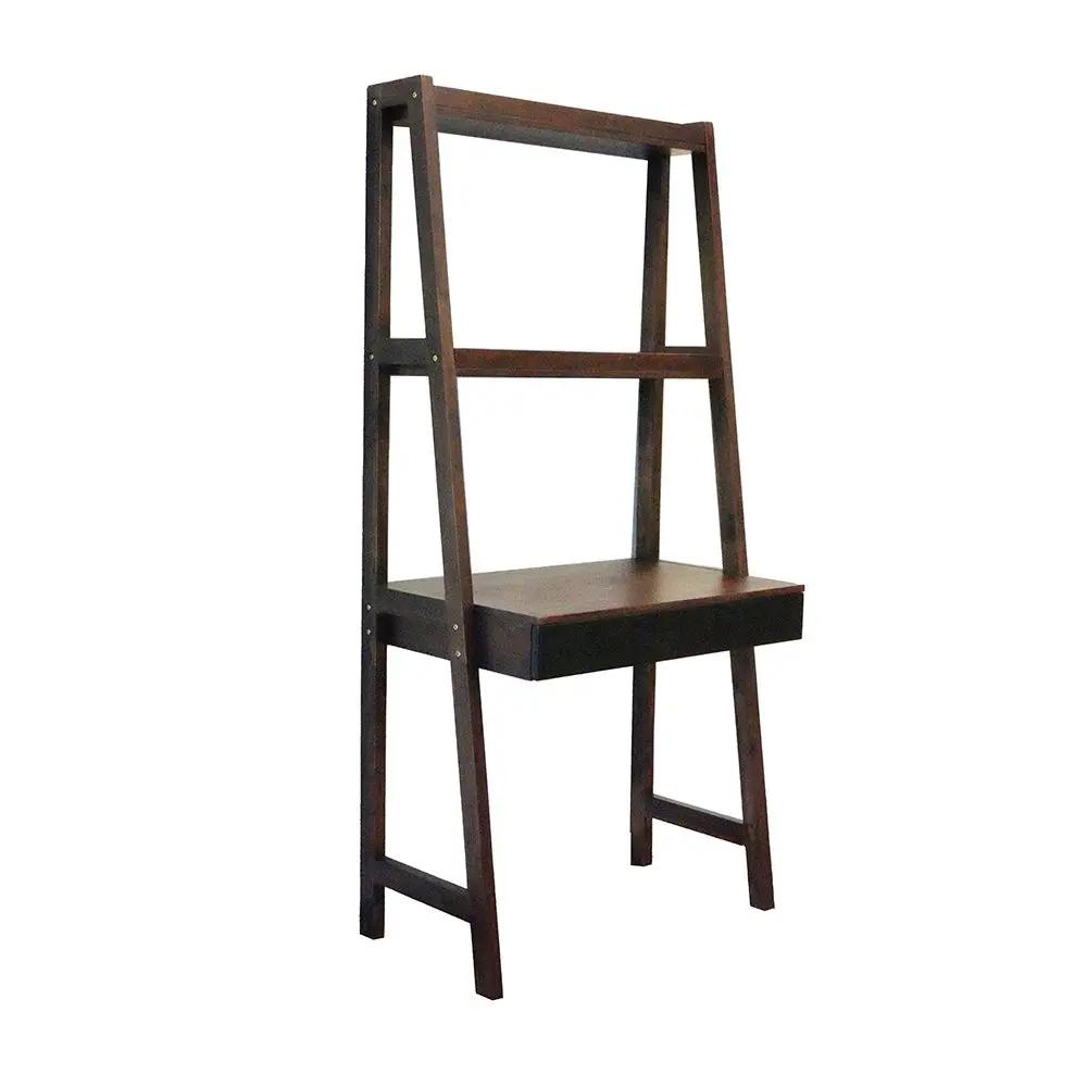 Ladder Desk and Shelf In Natural Wood Finish