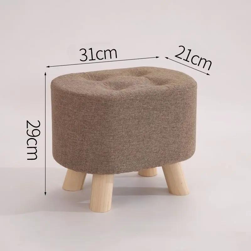 Nordic solid wood fabric ottoman bench with taupe upholstery and light wood legs 29x31x21 cm on Tampa Home & Garden Store