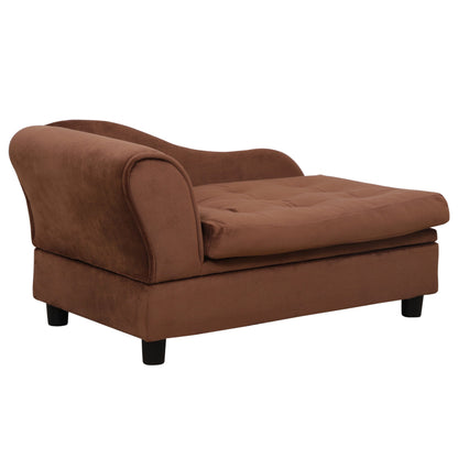 PawHut Luxury Fancy Dog Bed for Small Dogs brown upholstered bed with tufted surface on Tampa Home & Garden Store