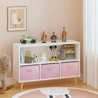 Bookcase with Collapsible Drawers Book Display