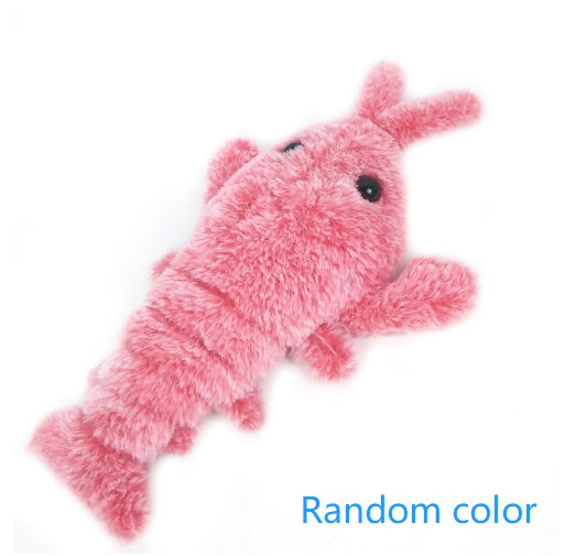 Pink plush shrimp pet toy with soft fuzzy fur on Tampa Home & Garden Store