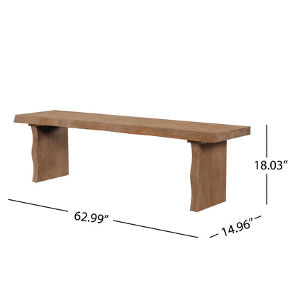 Pine indoor dining bench fits 3 people, natural finish, sturdy construction by HouseOfZazla on Tampa Home & Garden Store
