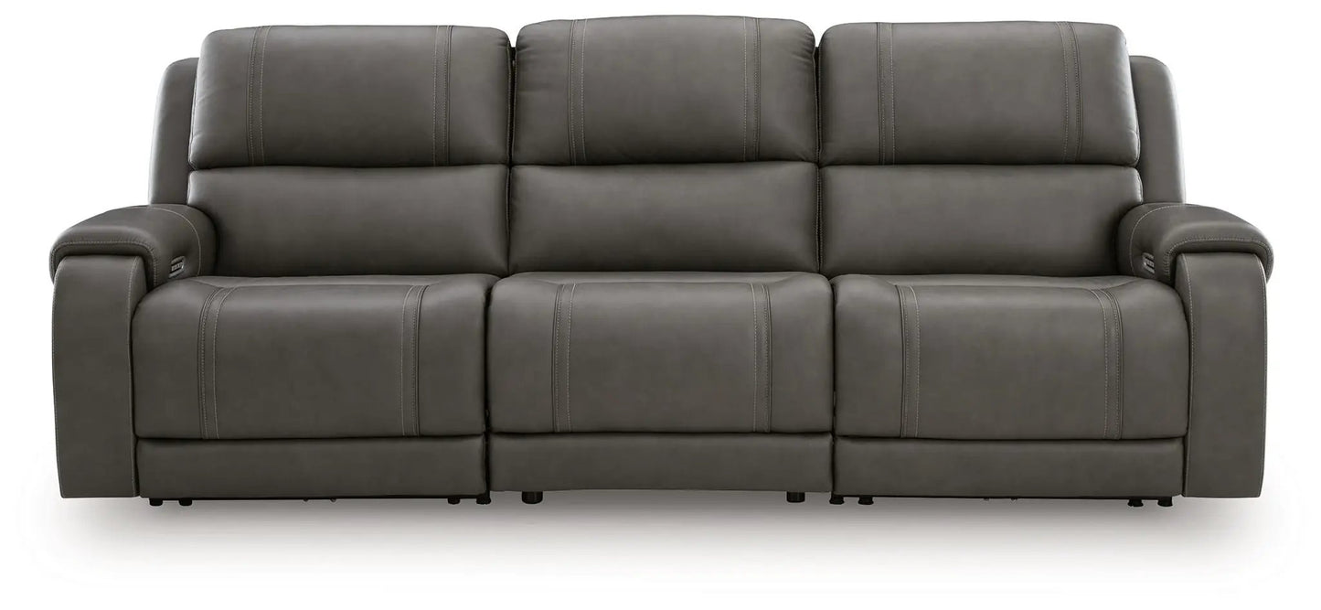 5Z Pittson Power Reclining Sectional, dark gray leather, 3-seat by Unique Piece Furniture on Tampa Home & Garden Store