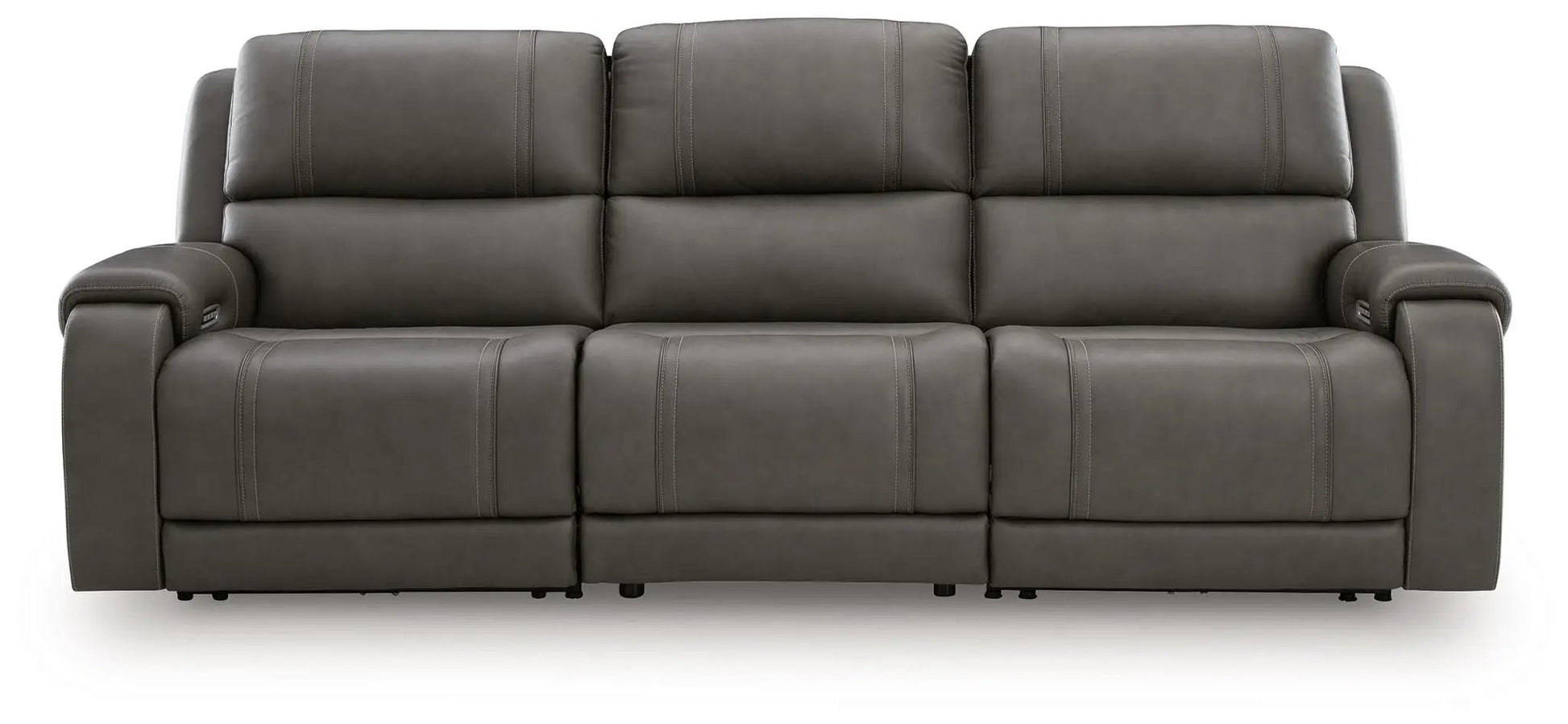 5Z Pittson Power Reclining Sectional, dark gray leather, 3-seat by Unique Piece Furniture on Tampa Home & Garden Store