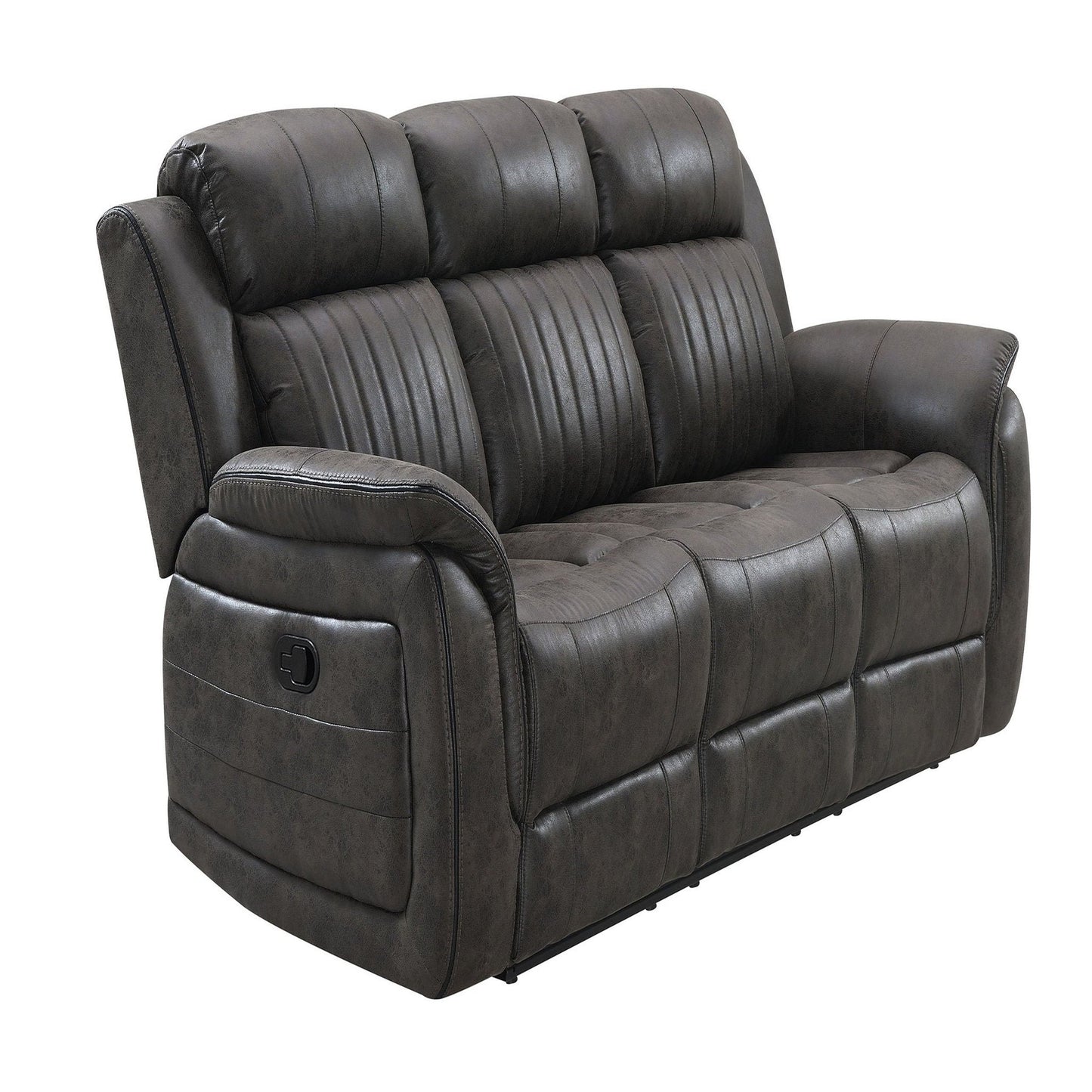 Steban Gray Reclining Sofa With Soft Cushions