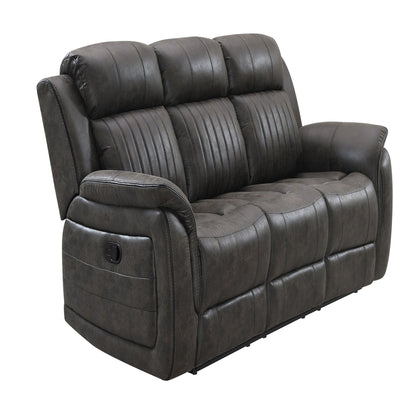 Steban Gray Reclining Sofa With Soft Cushions