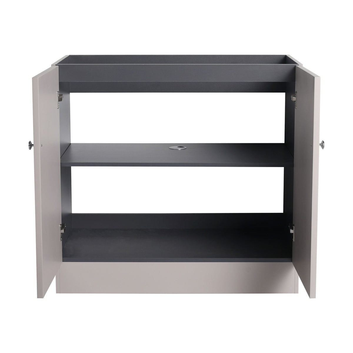 Freestanding bathroom vanity with soft-close doors, gray dual cabinet with shelf HouseOfZazla on Tampa Home & Garden Store