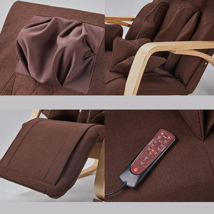 Massage rocking chair HouseOfZazla with air pressure cushions in brown fabric and frame on Tampa Home & Garden Store