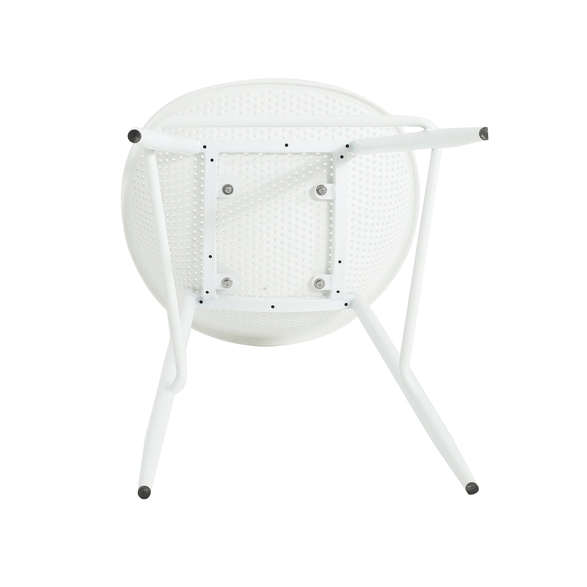 Modern Gable outdoor barstools set of 2 white, round perforated seat, metal frame HouseOfZazla on Tampa Home & Garden Store