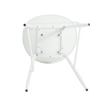 Modern Gable outdoor barstools set of 2 white, round perforated seat, metal frame HouseOfZazla on Tampa Home & Garden Store